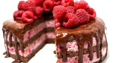 Диетический торт «Шоколадно-малиновый бархат»