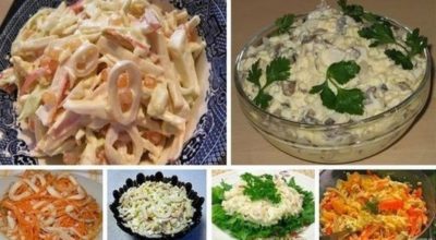 6 простых и вкусных салата с кальмарами